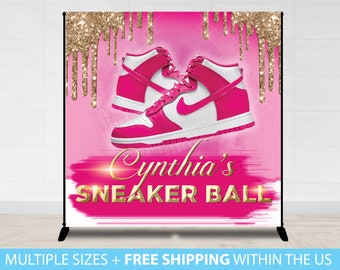 Sneaker Ball backdrop, Sneakerball Banner, Sneaker Ball Gala Birthday Backdrop, Step and Repeat Birthday backdrop, sneaker ball banner gold