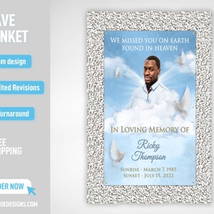 Custom Grave Blanket, Custom Memorial Grave Blanket, In Loving Memory Sign, Grave Funeral Blanket, Memorial Keepsakes, Memorial Home Going