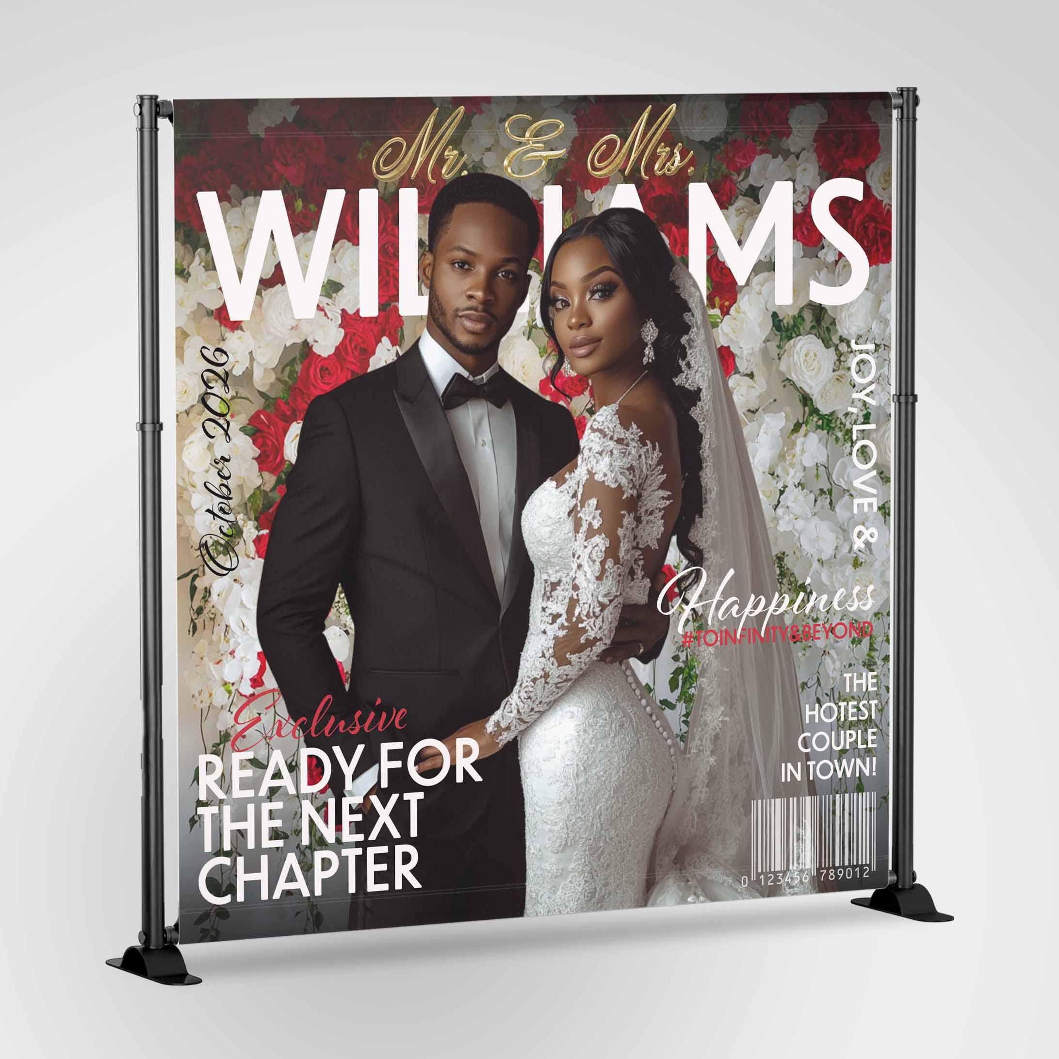 Customized Magazine Backdrop Wedding Magazine Cover Style Backdrop, Custom Wedding Magazine Banner ...