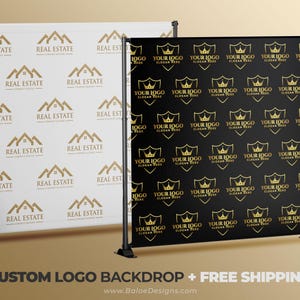 Custom Logo Backdrop Banner, Step and Repeat Business Event Backdrop, Logo Step Repeat Banner, Custom Event Backdrop, Corporate Event Banner