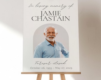 Memorial Foam Board Sign, Custom Celebration of Life Sign, Funeral Welcome Board Photo, Remembrance Display, In Loving Memory Decor Picture