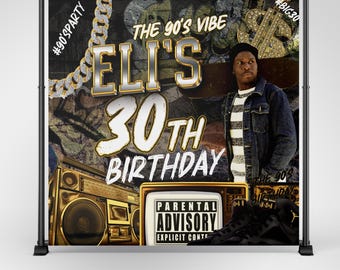 80's 90's Custom Backdrop, Graffiti Party Backdrop Banner, 90s Custom Retro Hip Hop Banner, Decor Graffiti Background 80s Birthday