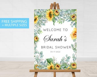 Bridal Shower Printed Welcome Sign, Sunflower Canvas Bridal shower Welcome sIgn, Canvas Sunflower Welcome sign Floral Welcome Sign Sunflower