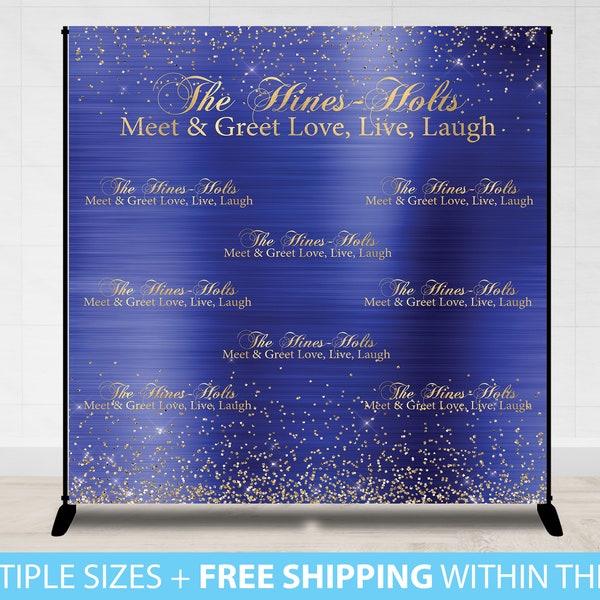 Family Reunion Backdrop, Backdrop Banner Family Reunion, Step & Repeat Backdrop, Backdrop Banner, Gold Backdrop, Family Reunion, Royal Blue