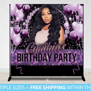 Custom Photo Birthday Backdrop, Party Sparkle Birthday Party Backdrop, Step Repeat Birthday Party, Prom Backdrop, Sweet 16 Backdrop Custom