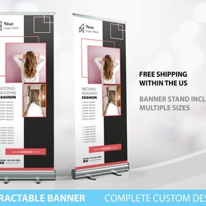 Retractable Banner, Custom Roll Up Banner Stand, Pop Up Banner Pop Up shop Banner, Hair stylist barber Display, Custom hair banner, make up