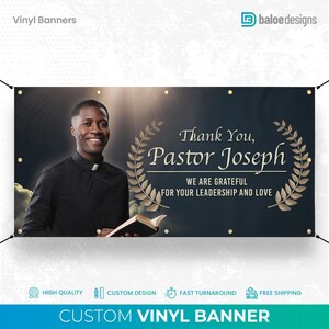 Custom Pastor Church Banner, Pastoral Appreciation Banner, Custom Church Banner, Pastor&#39;s Anniversary Banner, Custom Banner Sign Outdoor