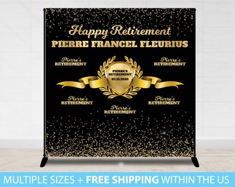 Retirement Backdrop Banner, Retirement Party Step and Repeat Backdrop Photo Background, Photo Booth Backdrop, Retirement Decor, Backdrops