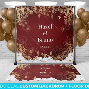 BACKDROP + FLOOR DECAL, wedding backdrop and floor decal, Wedding Decor, Reception Wedding Signs, Wedding Booth, Wedding Banner Sign Welcome