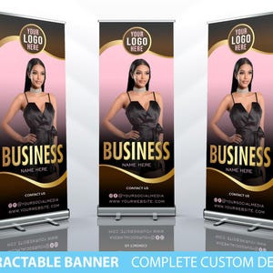 Retractable Banner, Custom Roll Up Banner Stand Pop Up Banner Business Fashion Banner Custom Banner Sign Display Retractable Printing Rollup
