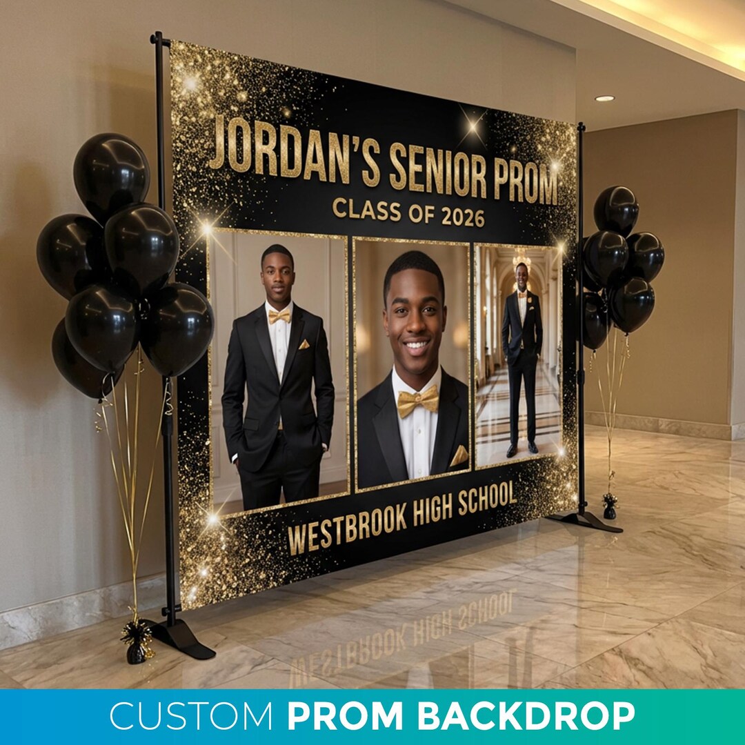 Js Prom Program Backdrop Custom Prom Backdrop Banner, Prom Night Banner, Prom Party Decor ...