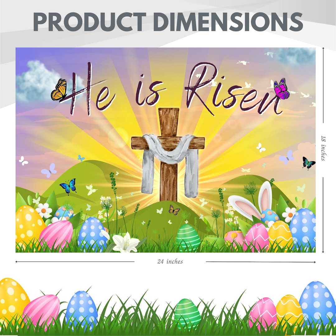 He is Risen Yard Sign, Easter Yard Sign, Happy Easter, Coroplast Jesus ...