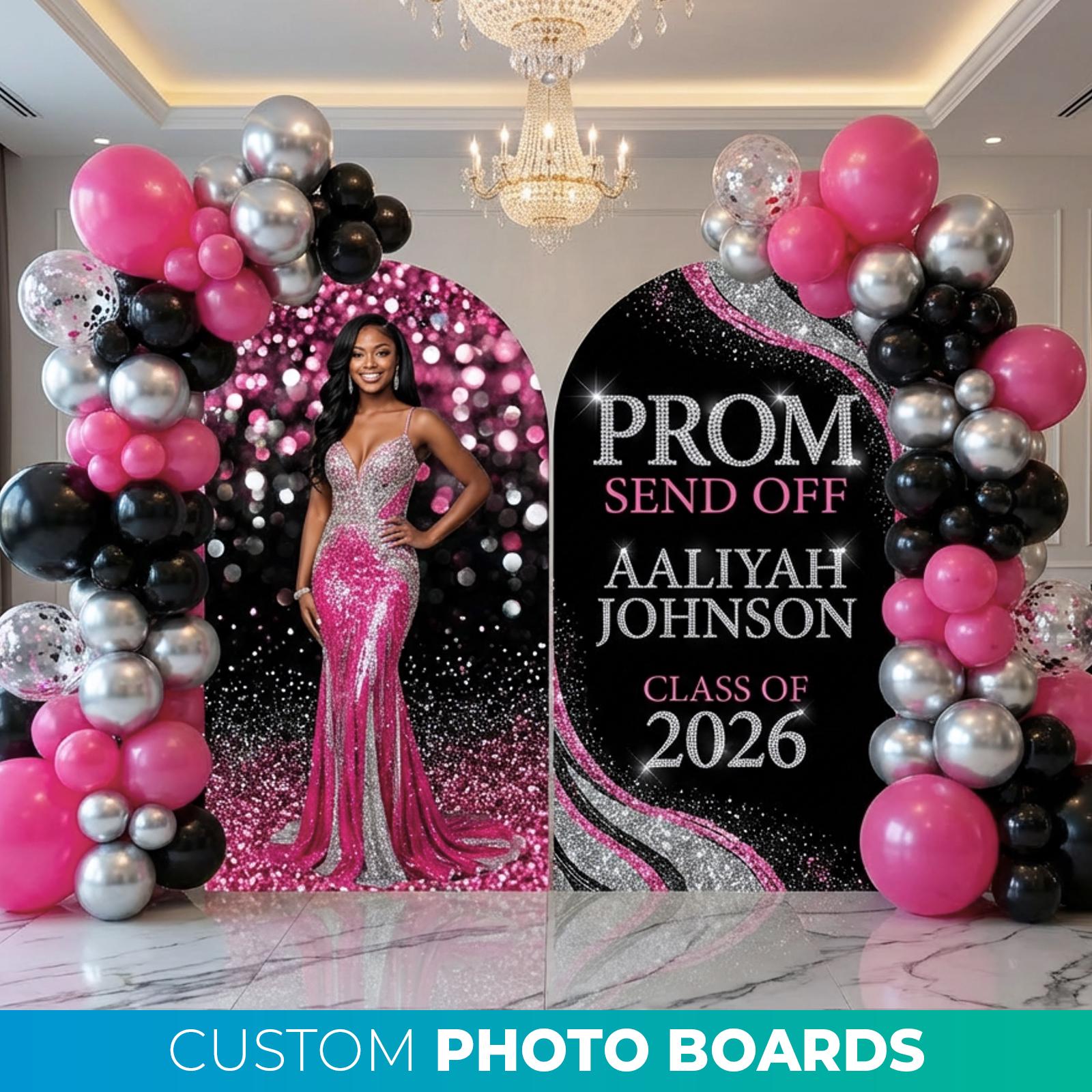 Prom Photo Board Set, Backdrop Set, Arched Banner, Prom Send off Sign ...