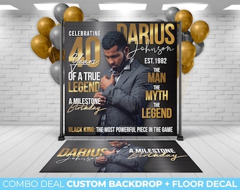 BACKDROP + FLOOR DECAL, custom backdrop and matching floor decal. Birthday Backdrop, Birthday floor decal, Custom Birthday Bundle, Banner