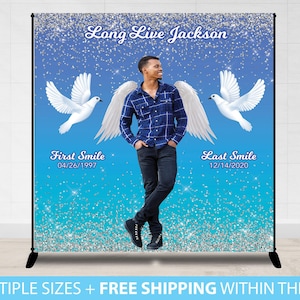 Memorial Backdrop Banner, In Loving Memory Banner Backdrop, Long Live Funeral Memorial Sign, Welcome Sign Funeral Celebration Of life Banner