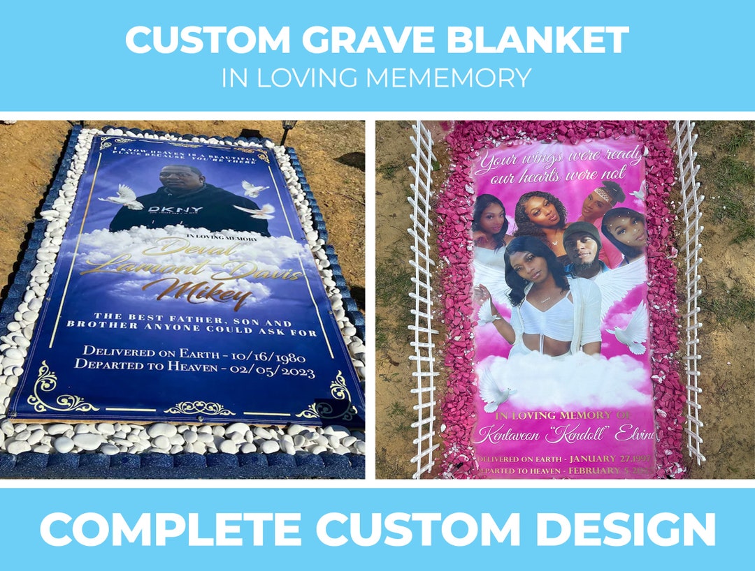 Custom Grave Blanket, Custom Memorial Grave Blanket, in Loving Memory