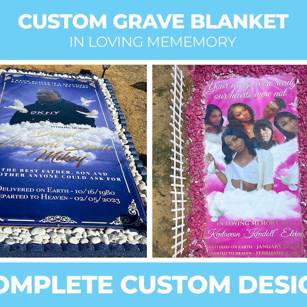 Custom Grave Blanket, Custom Memorial Grave Blanket, In Loving Memory Sign, Grave Funeral Blanket, Memorial Keepsakes, Memorial Home Going