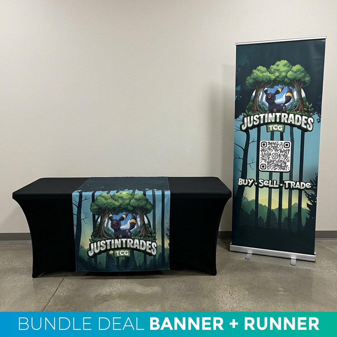 Trading Cards Banner and Table Runner, Buy Sell Trade Signage, Card ...