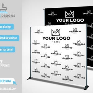 Custom Logo Backdrop Banner, Step and Repeat Business Event Backdrop, Logo Step Repeat Banner, Custom Event Backdrop, Corporate Event Banner