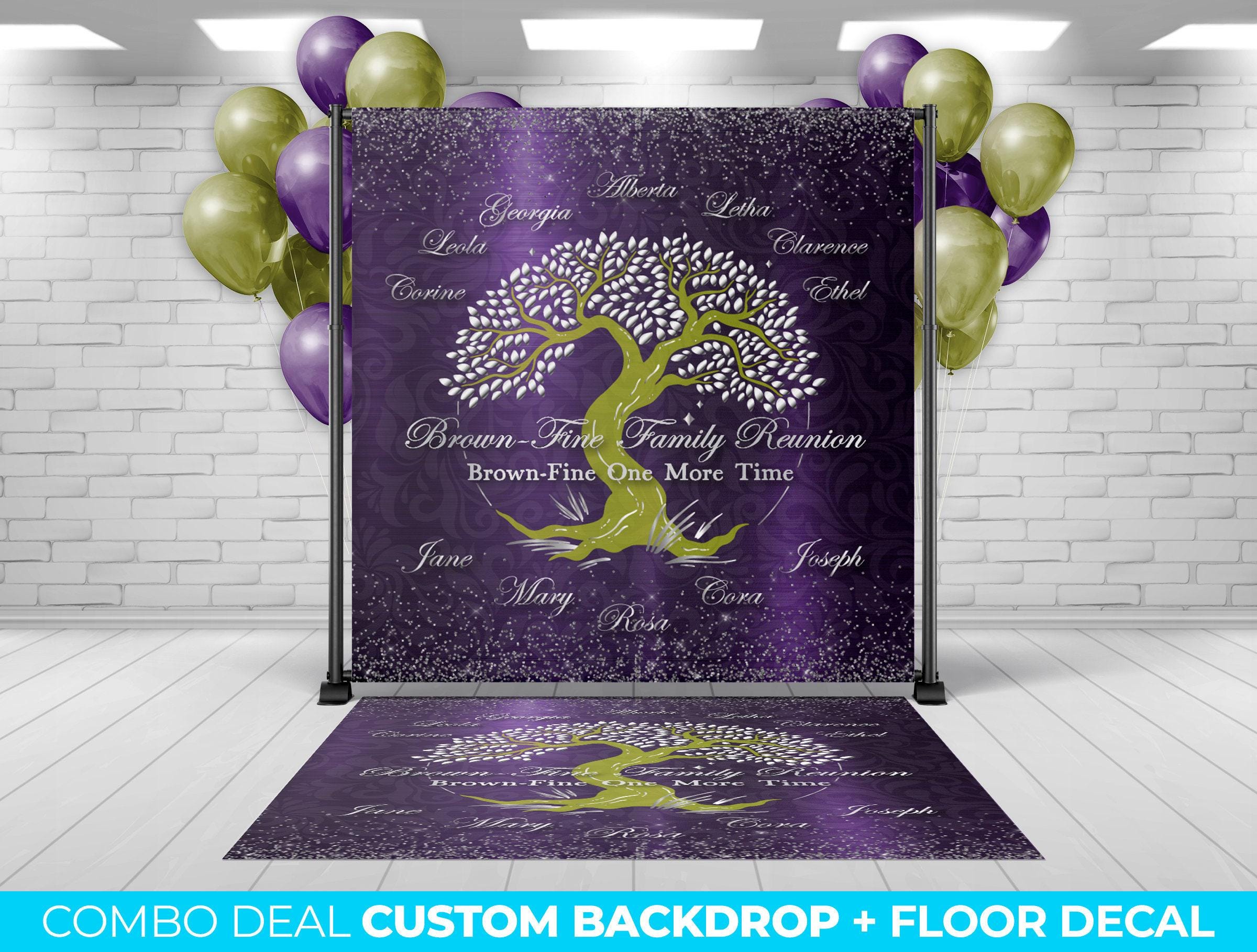 BACKDROP + FLOOR DECAL, family Reunion backdrop and floor decal, Family Reunion Decor, Family Banner Floor Sticker and Backdrop Banner