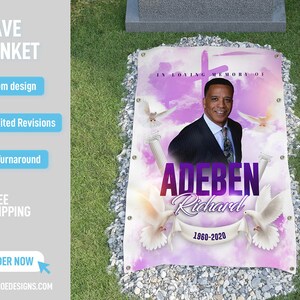 Custom Grave Blanket, Custom Memorial Grave Blanket, In Loving Memory Sign, Grave Funeral Blanket, Memorial Keepsakes, Memorial Home Going