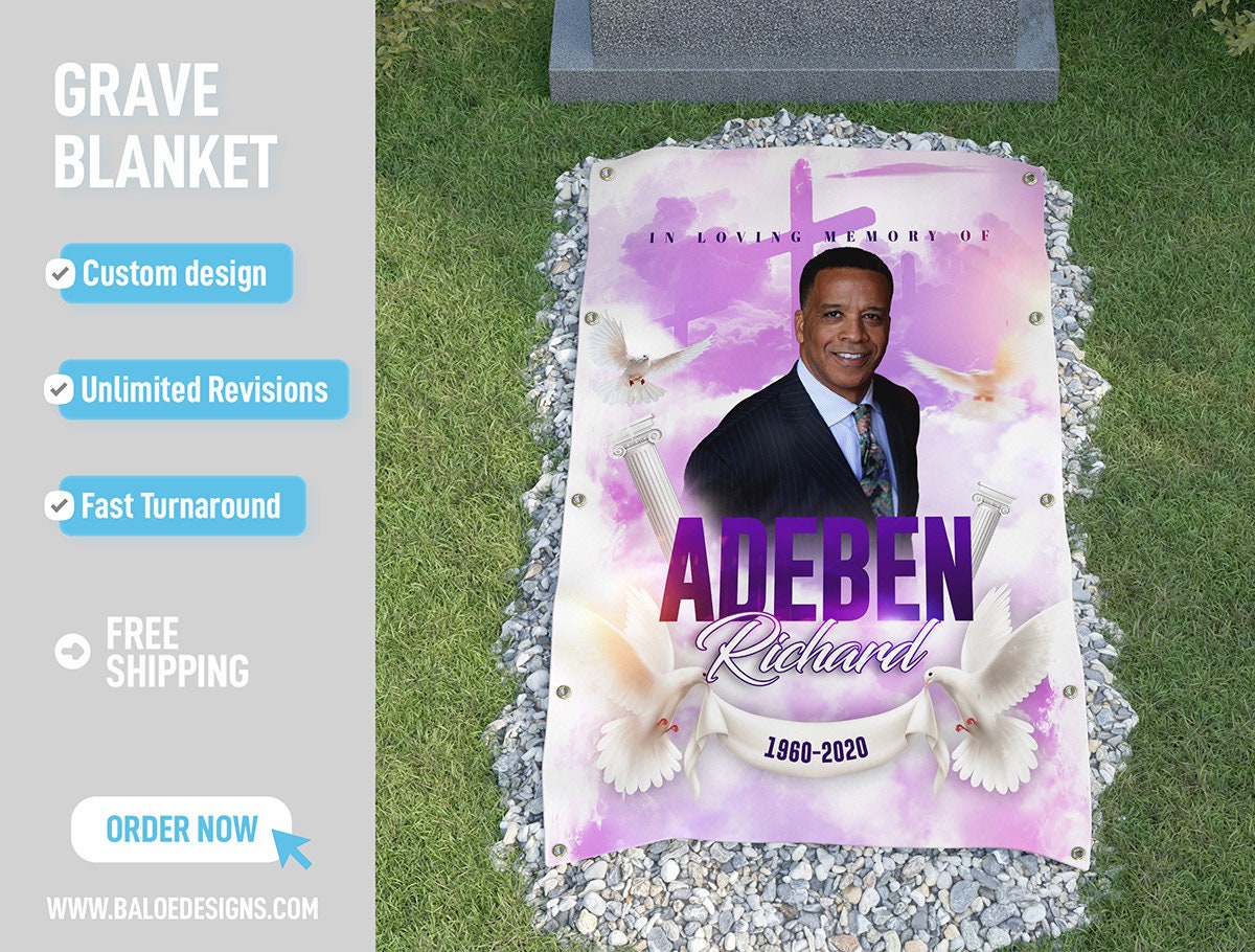 Custom Grave Blanket, Custom Memorial Grave Blanket