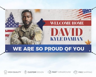 Welcome home military banner, Custom Military Banner, Deployment homecoming sign, Military sign, Soldier Homecoming Military banner