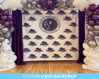 Custom Logo Backdrop Banner, Step and Repeat Business Event Backdrop, Logo Step Repeat Banner, Custom Event Backdrop, Corporate Event Banner