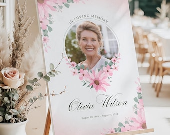 Memorial Foam Board Sign, Custom Celebration of Life Sign, Funeral Welcome Board Photo, Remembrance Display, In Loving Memory Decor Picture