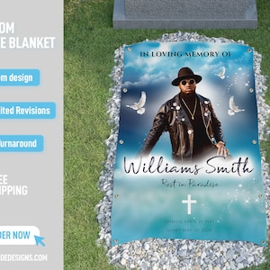 Custom Grave Blanket, Custom Memorial Grave Blanket, In Loving Memory Sign, Grave Funeral Blanket, Memorial Keepsakes, Memorial Home Going