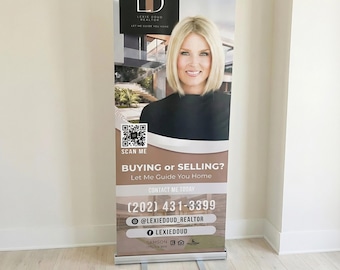 Real Estate Retractable Banner, Custom Realtor Banner, Open House Sign, Agent Marketing Display, Realtor Branding Banner, Real Estate Event