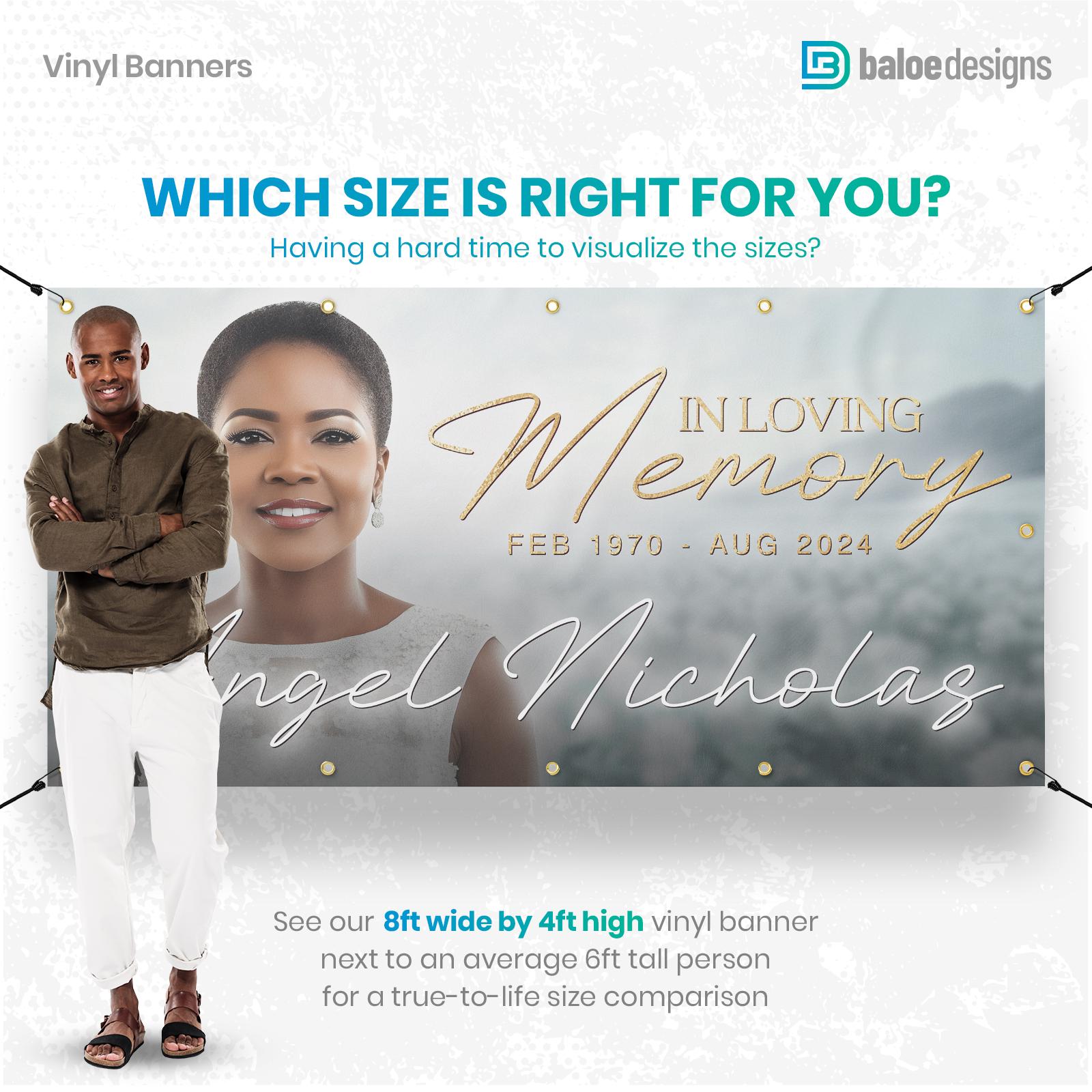 Personalised Party Banner For Funeral Loving Memory Wake Photo Candles White - View #7