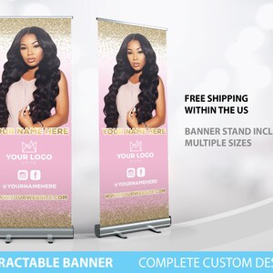 Nail design Beauty salon custom retractable banner stand store stand banner Roll up BANNER STAND Stand Banner Printing MAKEUP Artist