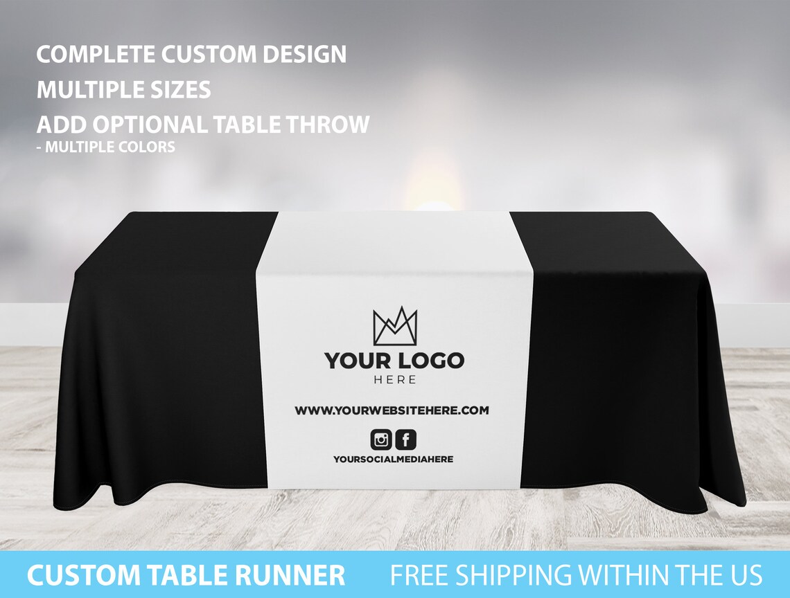 Custom Table Runner Custom Logo Table Runner Table Throw Etsy