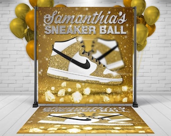 Backdrop + Floor decal combo, Sneaker Ball Banner,  Custom Design, Custom Banner, Floor Decal, Sneakerball Sneaker Party Decor, Birthday