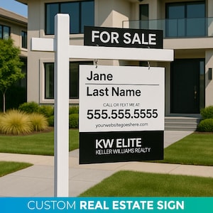 Real Estate Sign, Custom Real Estate Agent Post, Custom Real Estate Sign, For Sale / Open House, Realtor Yard Sign