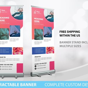 Retractable Banner, Custom Roll Up Banner Stand, Logo Banner Sign Business Entrepreneur Marketing Print, Printed Banner, Pop Up Shop banner