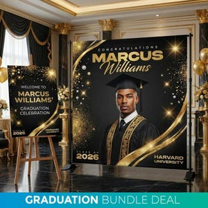 Graduation Prom Bundle Display, Backdrop Welcome Sign Combo, Graduation Banner Decoration, Foam Board Sign Decor, Prom Class 2026
