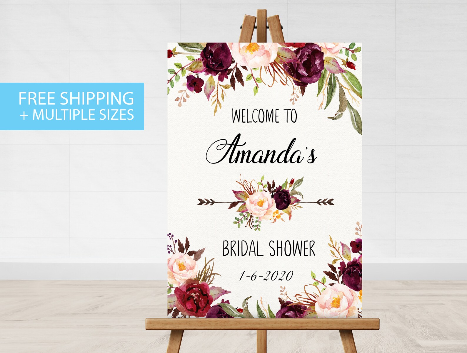 Bridal Shower Printed Sign Canvas Bridal shower Etsy