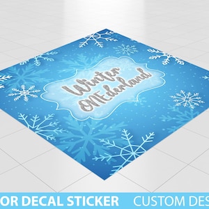Custom Floor Decal sticker, Removable Sticker, Floor Banner, Winter Wonderland Floor Banner Sticker Decal Removable, Baby Winter Christmas
