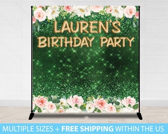 Step and repeat backdrop, Birthday Banner, Birthday Backdrop, Birthday Step and Repeat, Birthday Photo booth Backdrop, Green Grass Banner