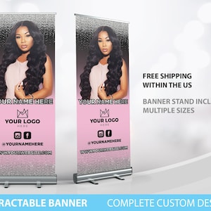 Retractable Banner, Custom Roll Up Banner Stand, Pop Up Banner Pop Up shop Banner, Custom Banner Sign Display Retractable Printing Rollup