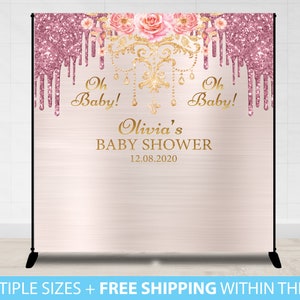 Oh Baby, Backdrop Banner, Baby Shower Oh Baby, It's a Girl, Photo Background Photo Booth Baby shower Step and Repeat, Backdrop Banner Girl