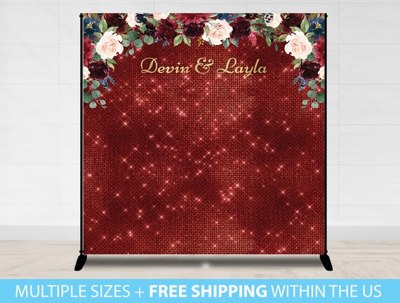 Step and Repeat Wedding Photo Backdrop Banner Gold Floral | Etsy