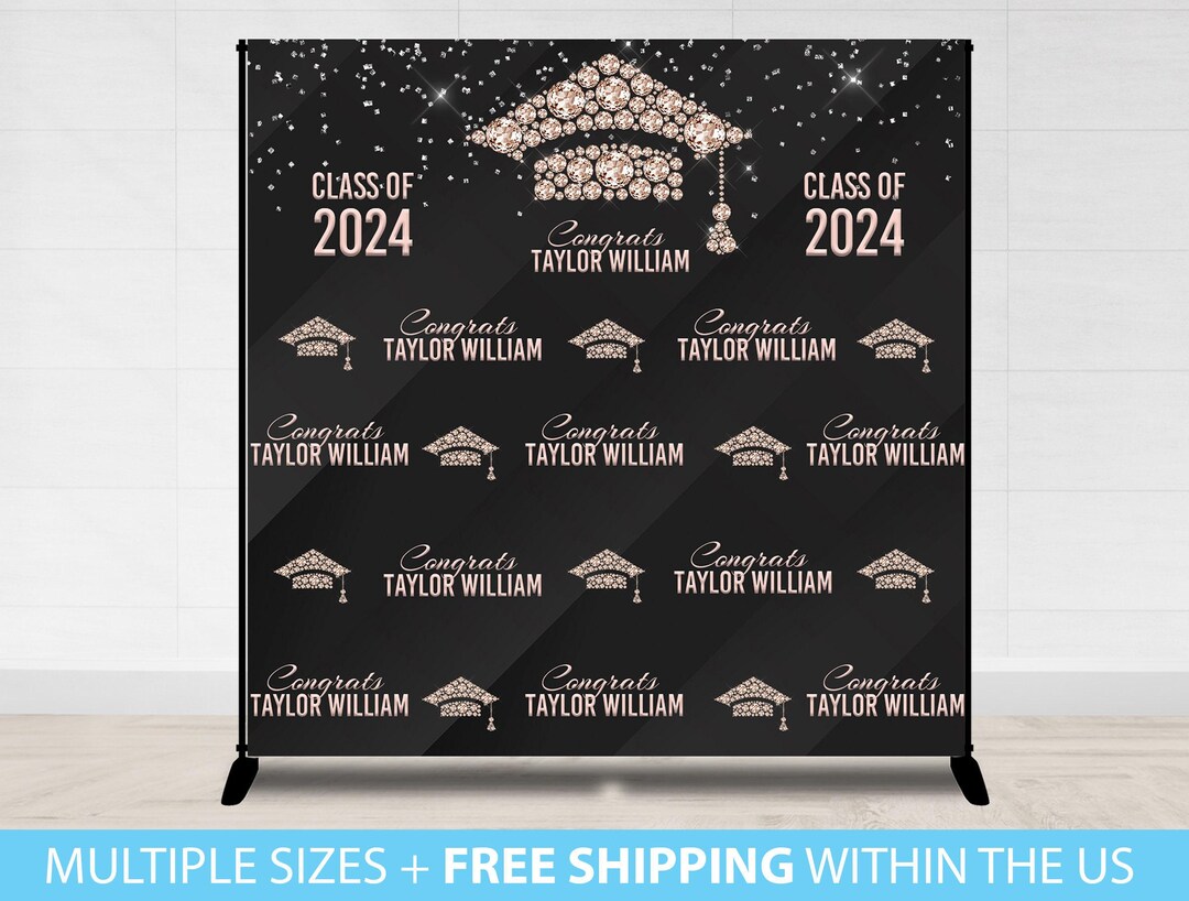 Graduation Backdrop Banner, Graduation Step and Repeat, Congrats Grad ...