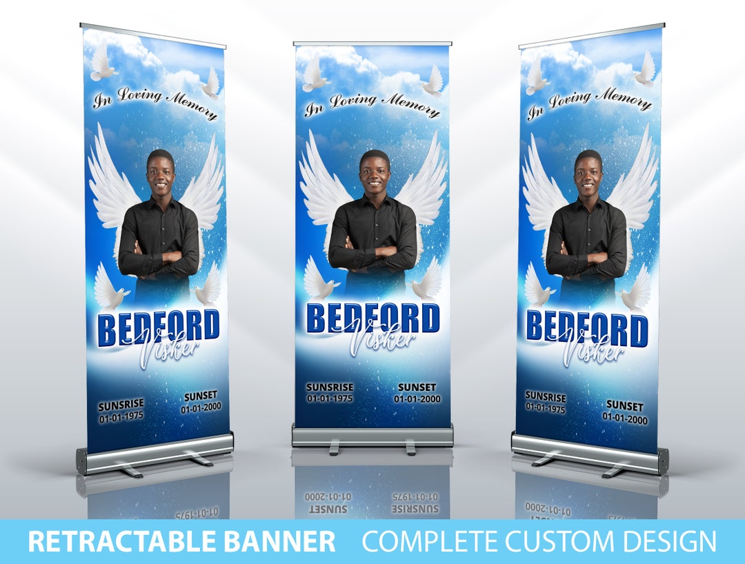 Retractable Banner, Memorial Sign, in Loving Memory Funeral Sign