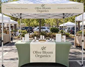 Custom Top Banner & Table Runner, Trade Show Display, Personalized Vendor Booth Banner, Custom Logo Table Runner, Business Event Decor Sign