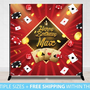 LFEEY 10x8ft Las Vegas Party Backdrop Welcome to Las Vegas Casino Night  Poker Party Photography Background Birthday Party Backdrop Movie Themed  Photo