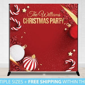 Christmas Party Backdrop Christmas Step and Repeat Merry Christmas Photo Booth Backdrop Banner, Christmas Banner Holiday Party backdrop
