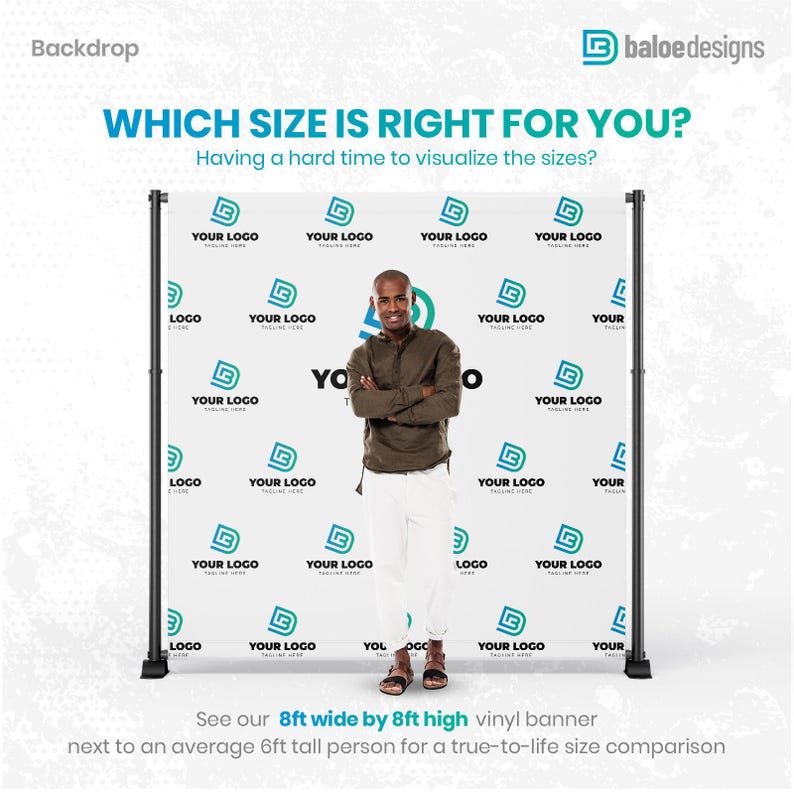 Custom Logo Backdrop Banner, Step and Repeat Business Event Backdrop, Logo Step Repeat Banner, Custom Event Backdrop, Corporate Event Banner image 6